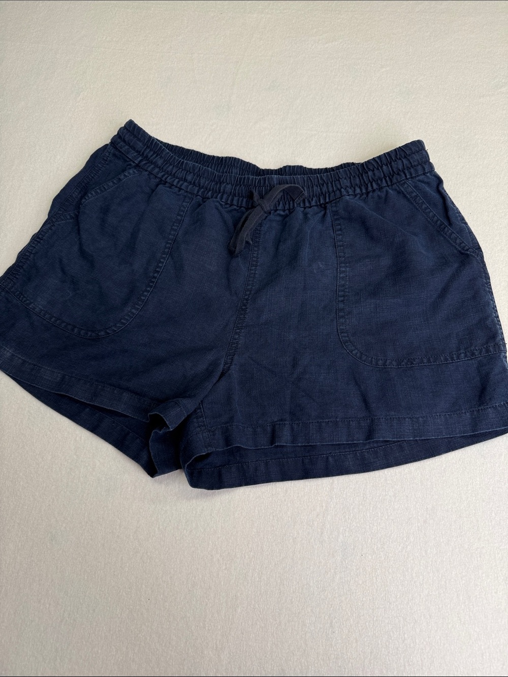 J. Crew Navy Drawstring Linen Blend Shorts